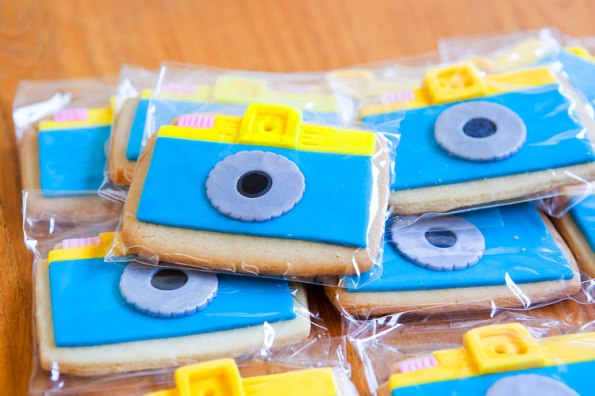camera cookies designed like 60's cameras