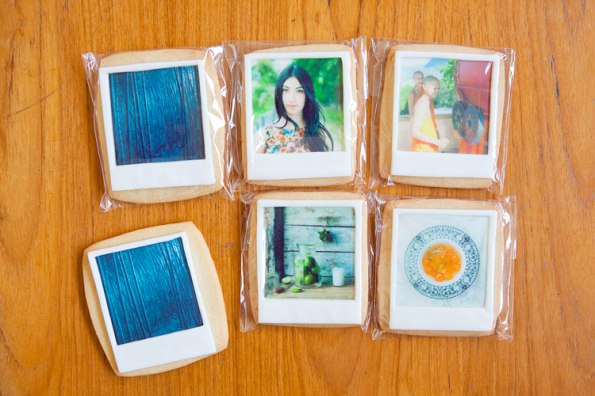 photograph of photos printed on a biscuit